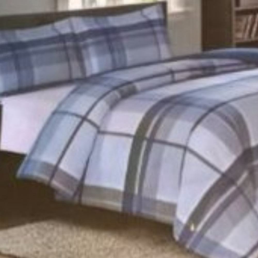 Twin XL Duvet Cover and Sham Set Lemon & Spice Plaid Gray